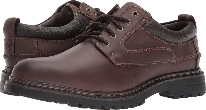 Dockers Warden Plain Toe Oxford Men's Shoes Red/Brown Soft Oiled Crazyhorse : 7 D - Medium, Full Grain leather