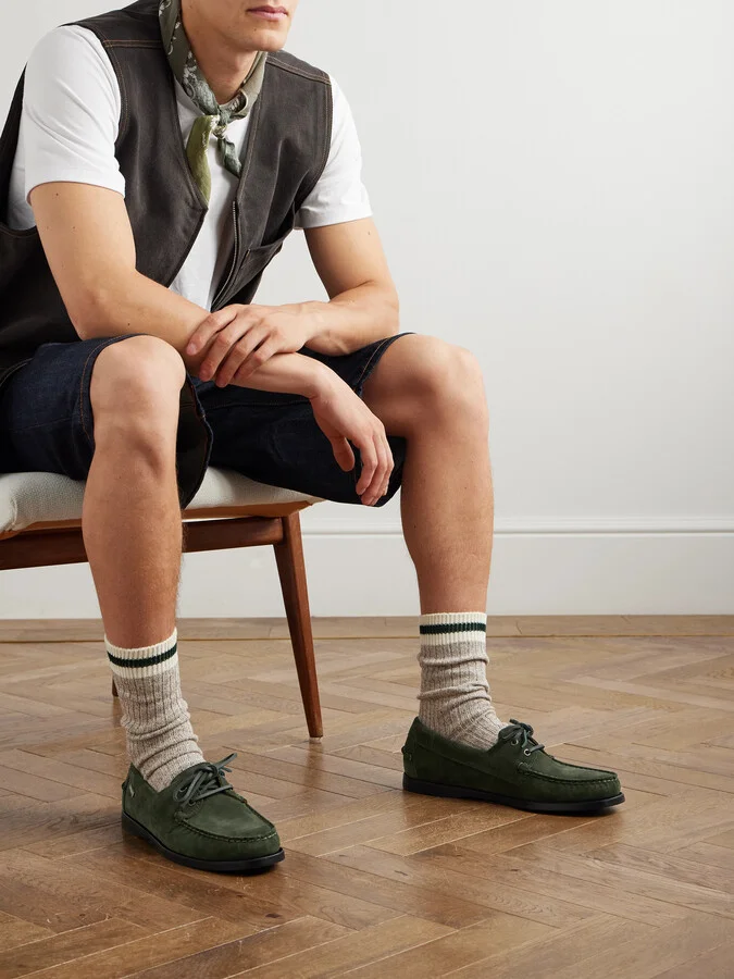Docksides Portland Leather-Trimmed Suede Boat Shoes - Image 2