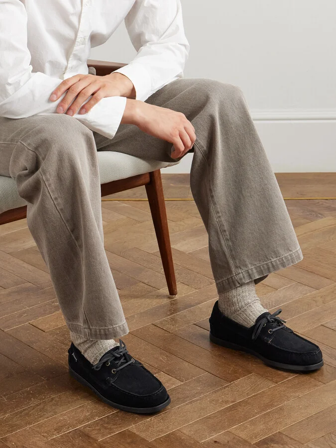 Docksides Portland Leather-Trimmed Suede Boat Shoes - Image 2