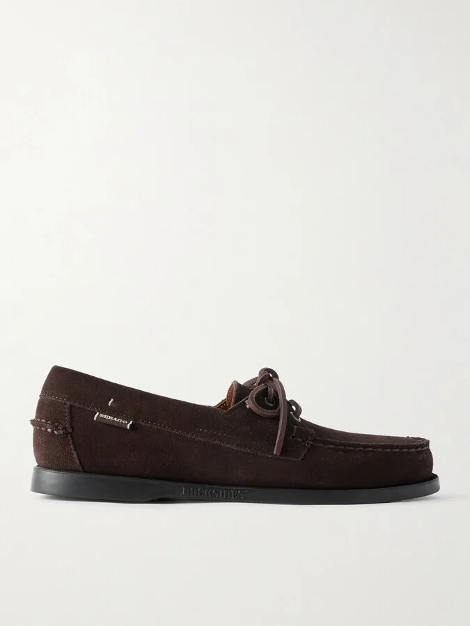 Docksides Portland Leather-Trimmed Suede Boat Shoes