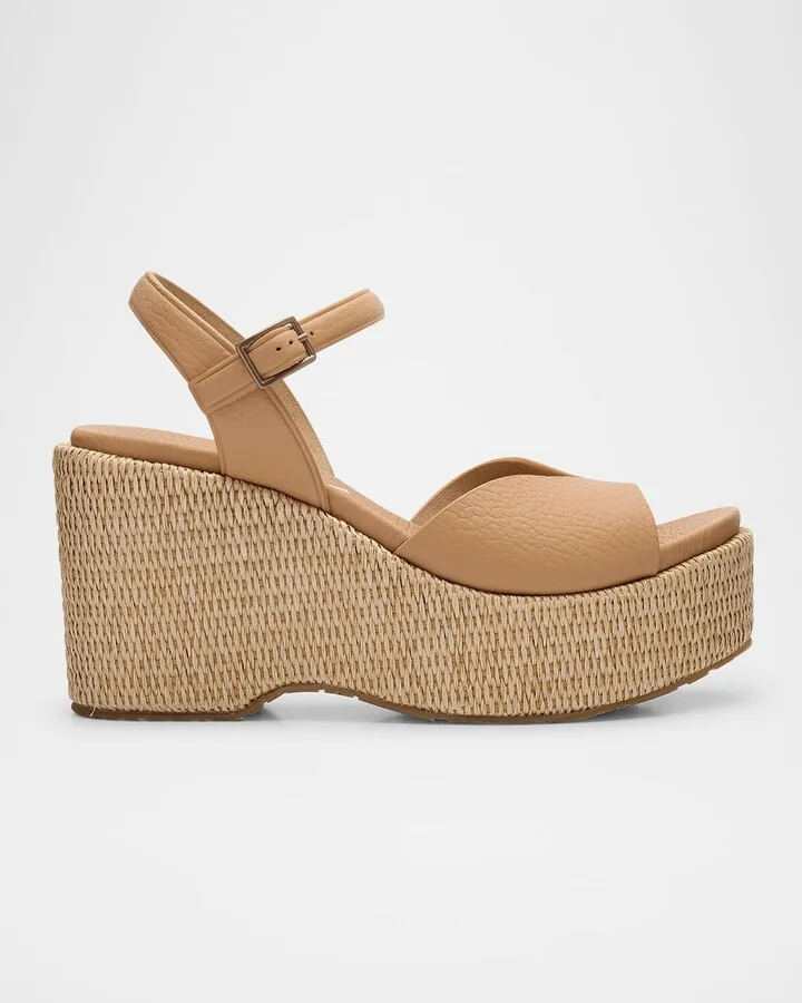 Doina Leather Platform Wedge Sandals