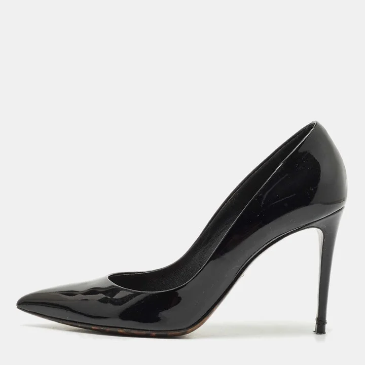 Dolce and Gabbana Black Patent Leather Pointed Toe Pumps Size 40