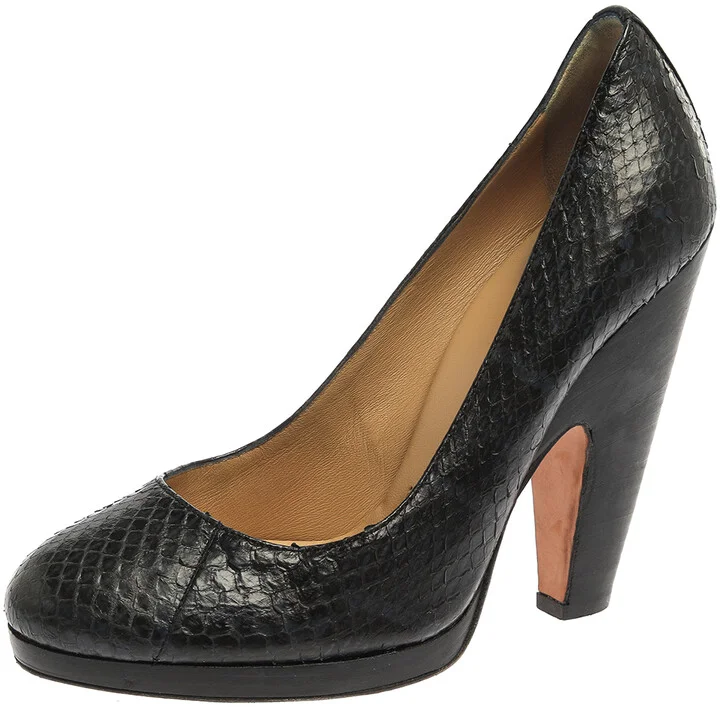 Dolce And Gabbana Blue/Black Python Leather Pumps Size 40
