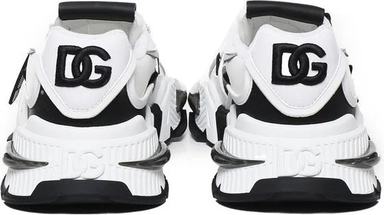 Dolce & Gabbana Airmaster Gray And Black Leather Blend Sneakers - Image 3
