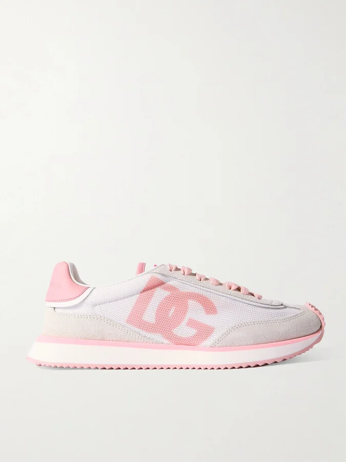 Dolce & Gabbana - Aria Printed Suede And Leather-trimmed Mesh Sneakers - White