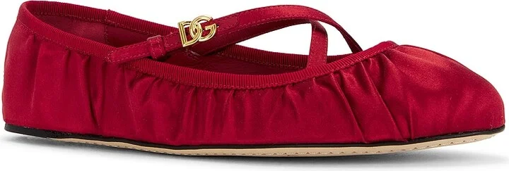 Dolce & Gabbana Ballerina Flat in Red - Image 2