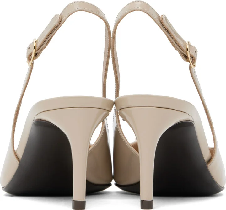 Dolce&Gabbana Beige Lollo Slingback Heels - Image 2