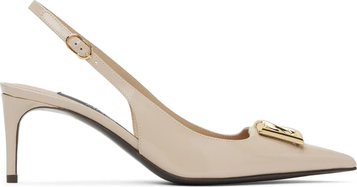 Dolce&Gabbana Beige Lollo Slingback Heels