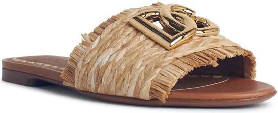 Dolce & Gabbana Beige Raffia Braid Slipper - Image 2