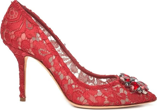 Dolce & Gabbana Bellucci Embellished Lace Pumps