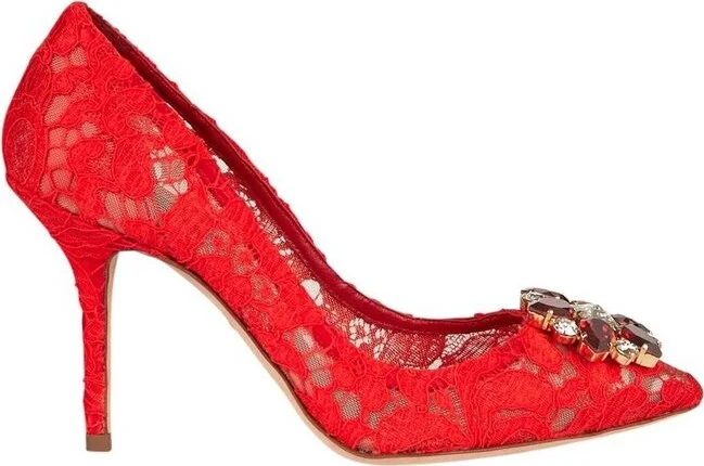 Dolce & Gabbana Bellucci Embellished Lace Stilettos