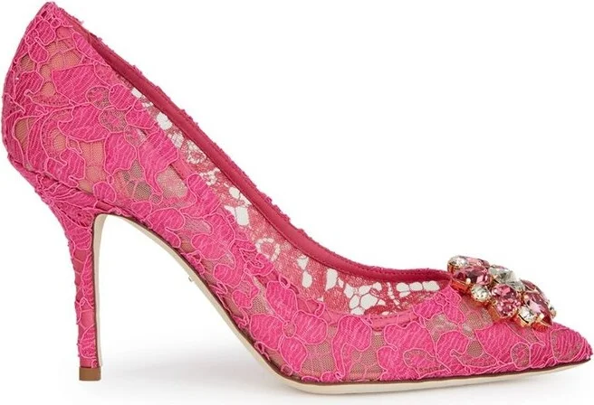 Dolce & Gabbana Bellucci Embellished Lace Stilettos