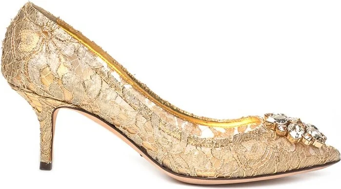 Dolce & Gabbana Belluci Embellished Lace Pumps
