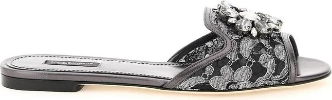Dolce & Gabbana Bianca Crystal Embellished Sandals
