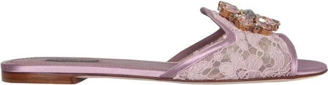 Dolce & Gabbana Bianca Embellished Slip-On Sandals