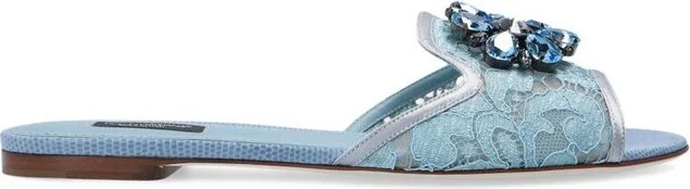 Dolce & Gabbana Bianca Lace Detailed Sandals