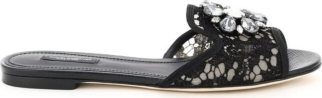 Dolce & Gabbana Bianca Lace Detailed Sandals