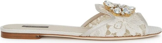 Dolce & Gabbana Bianca Lace Detailed Sandals