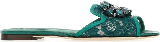 Dolce & Gabbana Bianca Lace Detailed Sandals