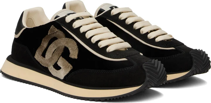 Dolce&Gabbana Black & Beige 'DG' Cushion Sneakers - Image 4
