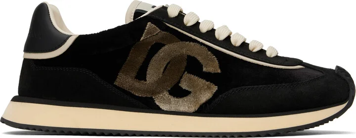 Dolce&Gabbana Black & Beige 'DG' Cushion Sneakers