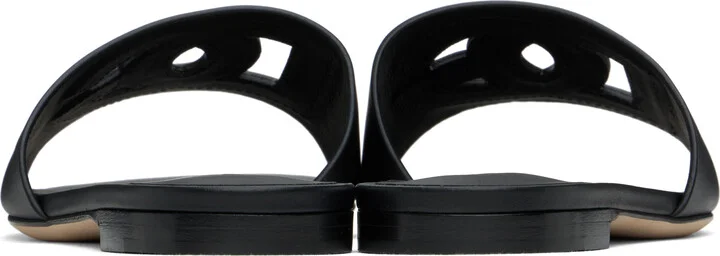 Dolce&Gabbana Black Calfskin 'DG' Logo Sandals - Image 2