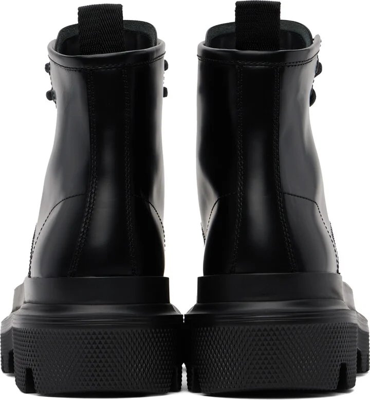 Dolce&Gabbana Black Calfskin Hi-Trekking Ankle Boots - Image 2