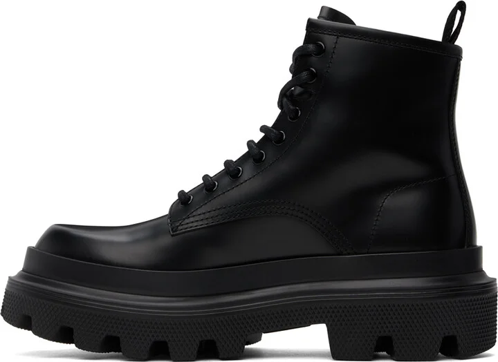 Dolce&Gabbana Black Calfskin Hi-Trekking Ankle Boots - Image 3