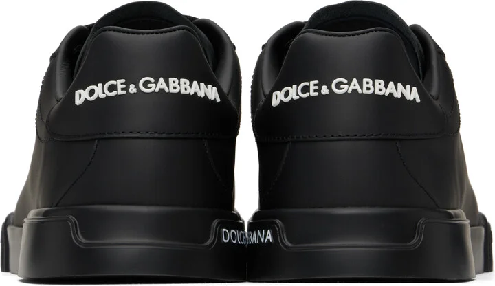 Dolce&Gabbana Black Calfskin Nappa Portofino Sneakers - Image 2