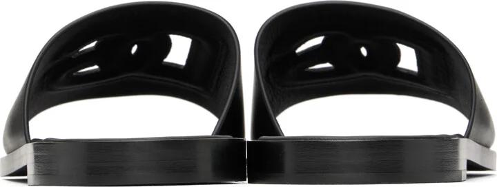 Dolce&Gabbana Black Calfskin Pool Slides - Image 2