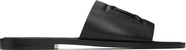 Dolce&Gabbana Black Calfskin Pool Slides