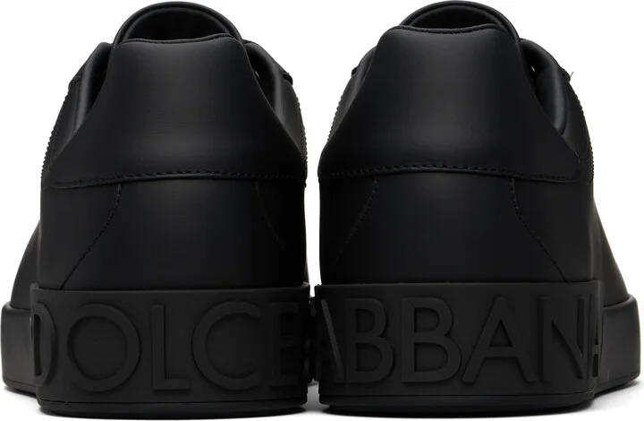 Dolce&Gabbana Black Calfskin Portofino Sneakers - Image 2