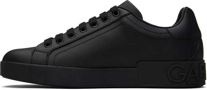 Dolce&Gabbana Black Calfskin Portofino Sneakers - Image 3