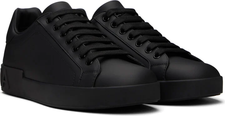 Dolce&Gabbana Black Calfskin Portofino Sneakers - Image 4