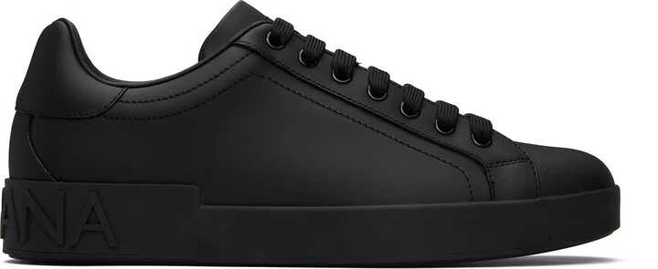 Dolce&Gabbana Black Calfskin Portofino Sneakers