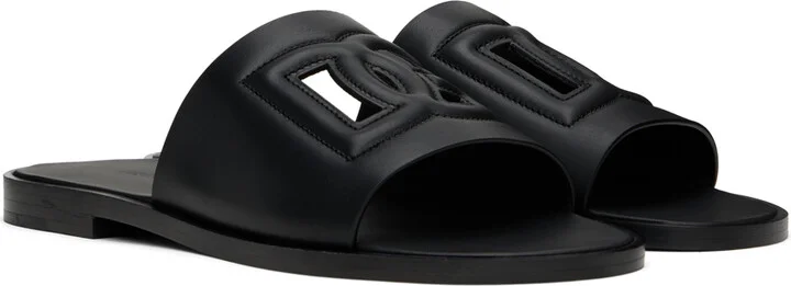 Dolce&Gabbana Black Calfskin Slides - Image 4
