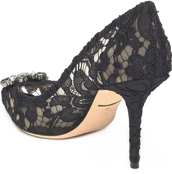 Dolce & Gabbana Black Lace Bellucci Pumps - Image 2