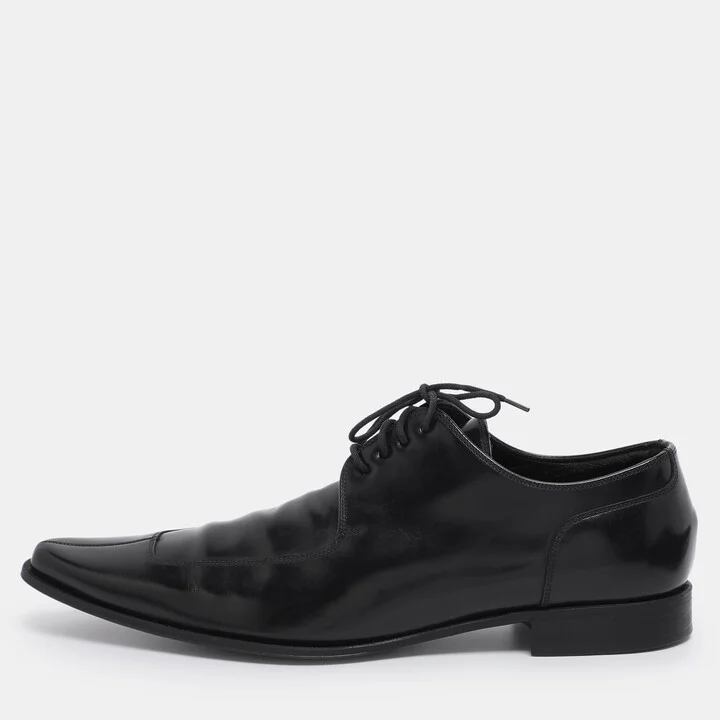 Dolce & Gabbana Black Leather Derby Size 40.5