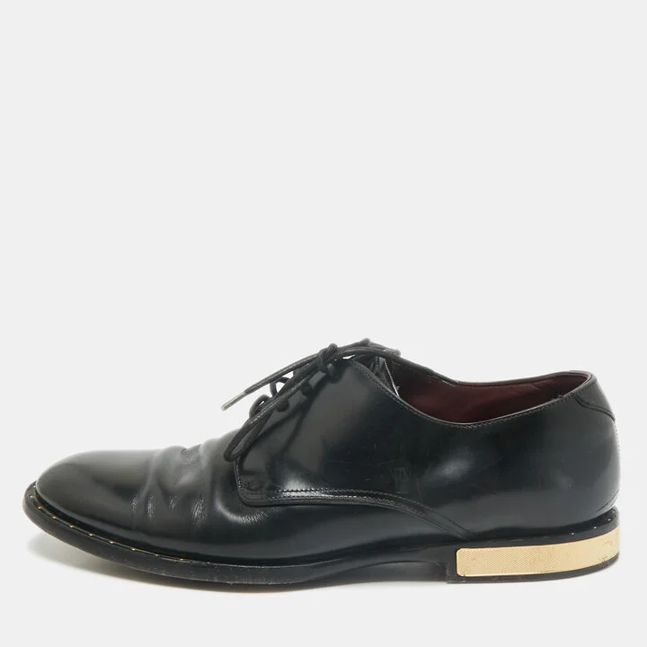 Dolce & Gabbana Black Leather Lace Up Derby Size 40
