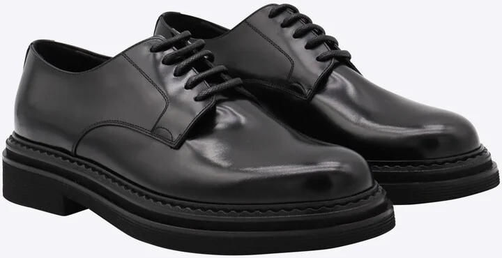 Dolce & Gabbana Black Leather Lace Up Shoes - Image 2