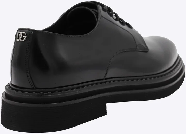 Dolce & Gabbana Black Leather Lace Up Shoes - Image 3
