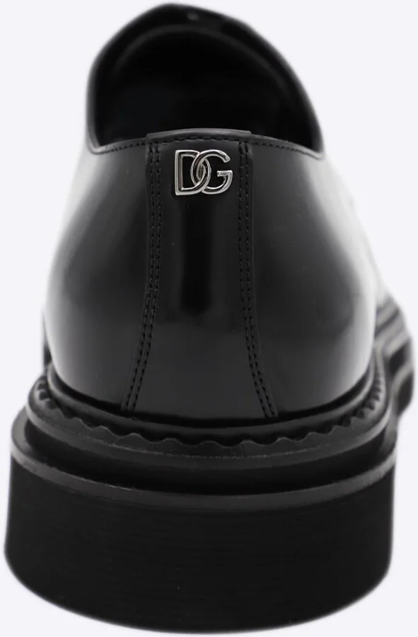 Dolce & Gabbana Black Leather Lace Up Shoes - Image 4