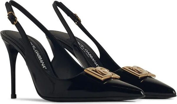Dolce & Gabbana Black Leather Sling Back - Image 2