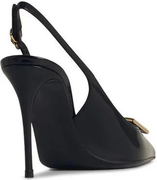 Dolce & Gabbana Black Leather Sling Back - Image 3