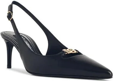 Dolce & Gabbana Black Leather Slingbacks - Image 2