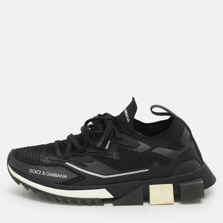 Dolce & Gabbana Black Mesh Sorrento Low Top Sneakers Size 41