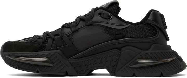 Dolce&Gabbana Black Mixed-Material Airmaster Sneakers - Image 3