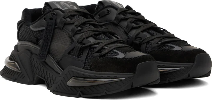 Dolce&Gabbana Black Mixed-Material Airmaster Sneakers - Image 4