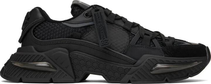Dolce&Gabbana Black Mixed-Material Airmaster Sneakers