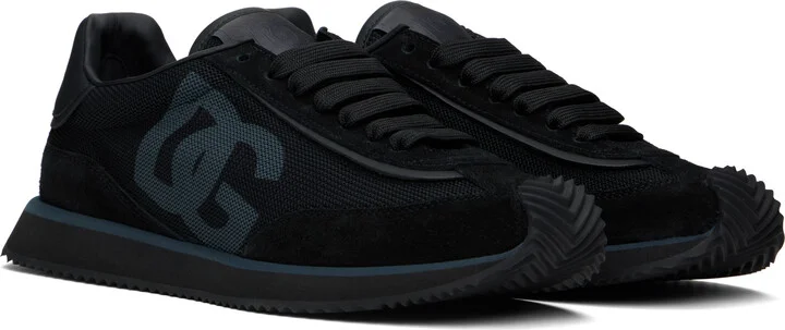 Dolce&Gabbana Black Mixed-Material 'DG' Cushion Sneakers - Image 4